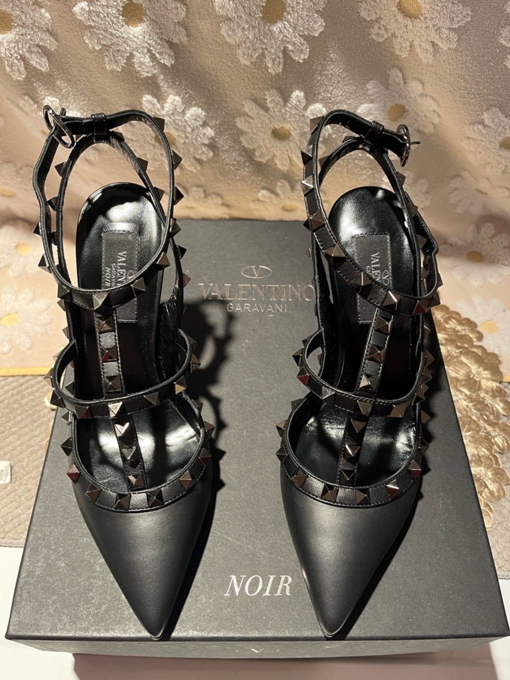 Valentino Garavani Black Rockstud Noir heels